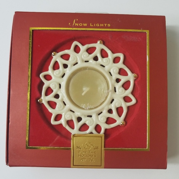 NWT LENOX HOLIDAY SNOWLIGHT CANDLE HOLDER - Picture 1 of 8